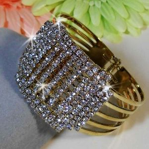Cubic Zirconia Hinged Crystal Bangle Bracelet A